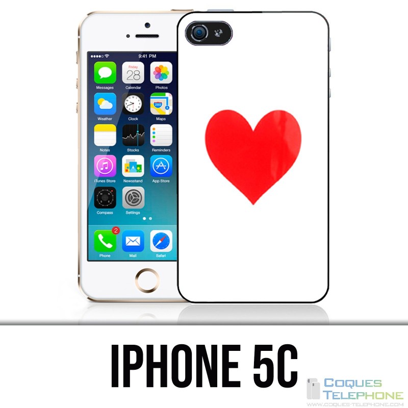 Coque iPhone 5C - Coeur Rouge
