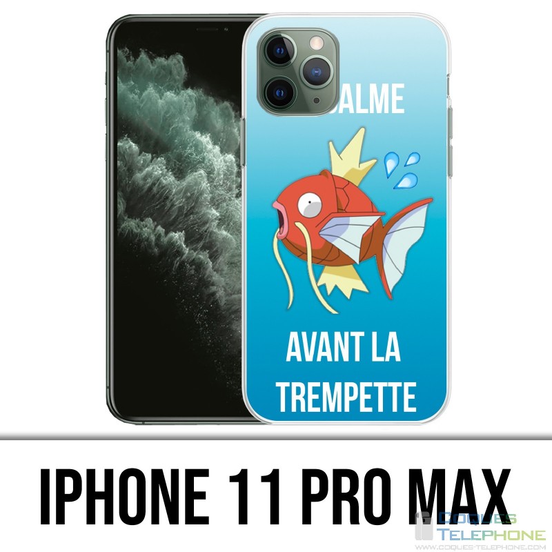Coque iPhone 11 PRO MAX - Pokémon Le Calme Avant La Trempette Magicarpe