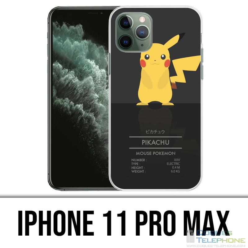 Coque iPhone 11 PRO MAX - Pokémon Pikachu Id Card