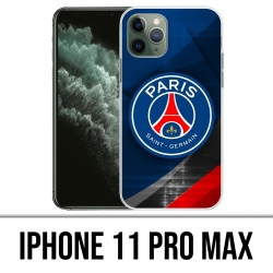 Custodia IPhone 11 Pro Max - Logo PSG in metallo cromato