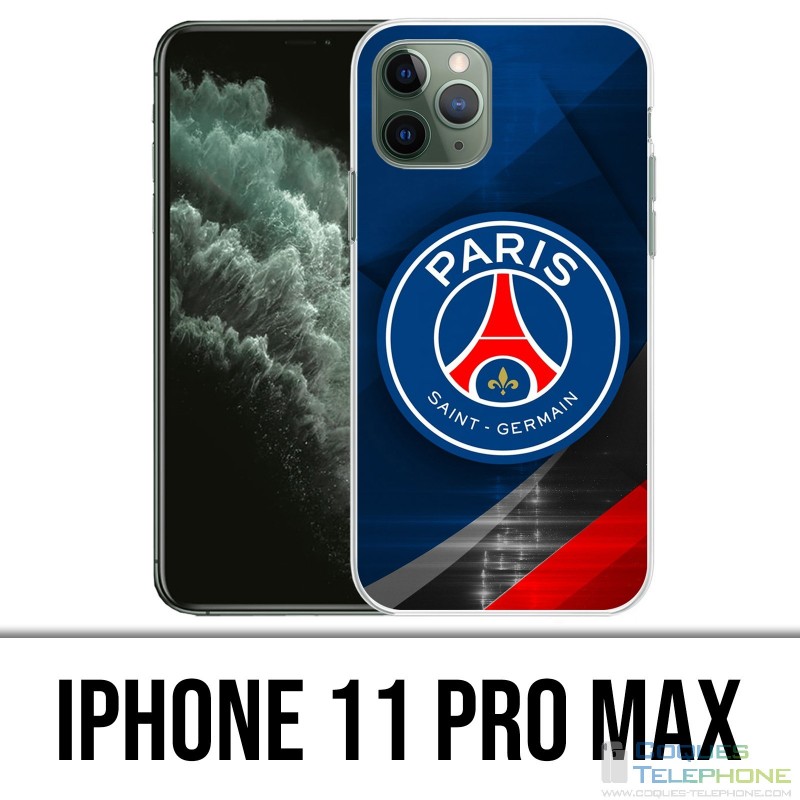 IPhone 11 Pro Max Case - PSG Logo Metal Chrome