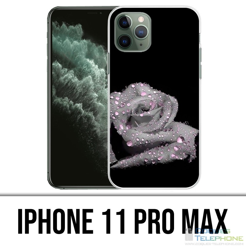 Coque iPhone 11 Pro Max - Rose Gouttes