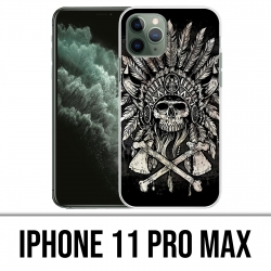 Funda para iPhone 11 Pro Max - Plumas de cabeza de calavera