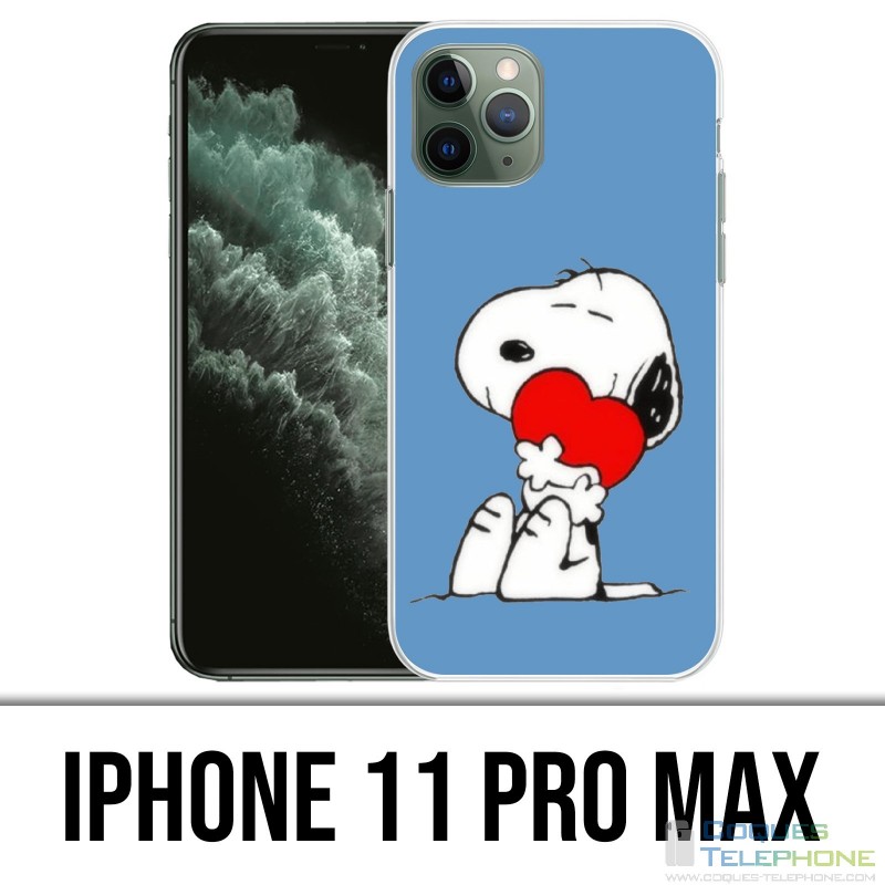 Coque iPhone 11 PRO MAX - Snoopy Coeur