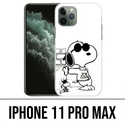 Custodia per iPhone 11 Pro Max - Snoopy Nero Bianco