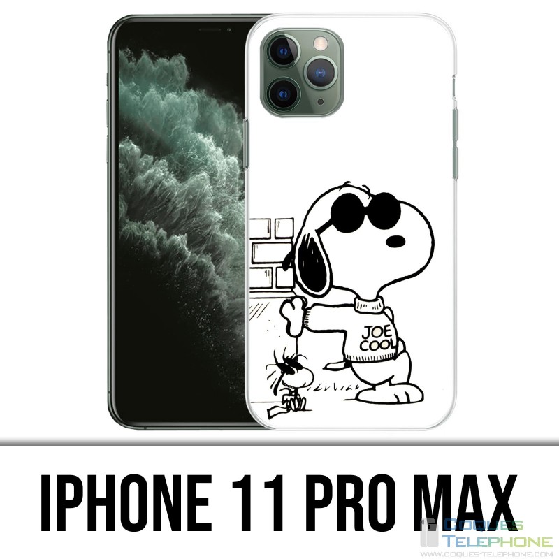 Coque iPhone 11 PRO MAX - Snoopy Noir Blanc