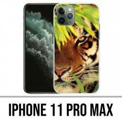 Coque iPhone 11 PRO MAX - Tigre Feuilles