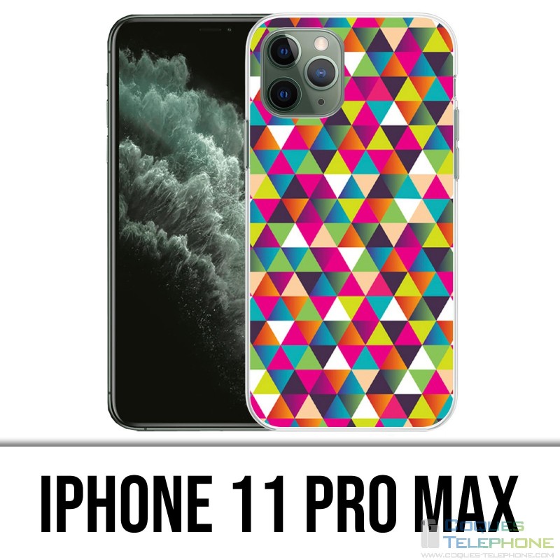 Custodia IPhone 11 Pro Max - Triangolo multicolore