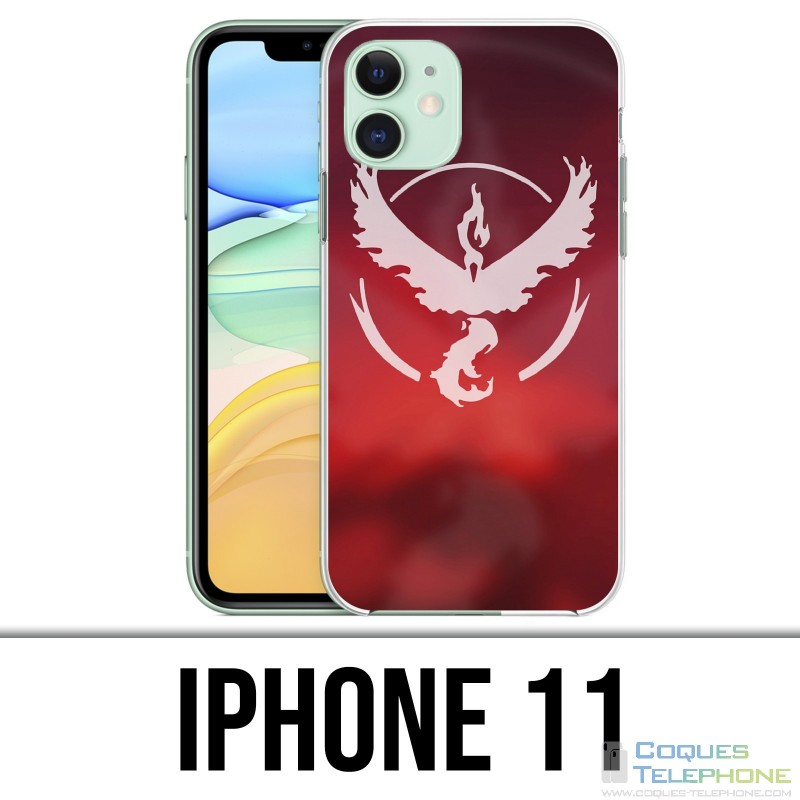 Coque iPhone 11 - Pokémon Go Team Rouge Grunge