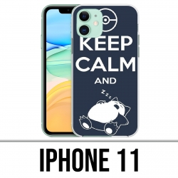 Coque iPhone 11 - Pokémon Ronflex Keep Calm