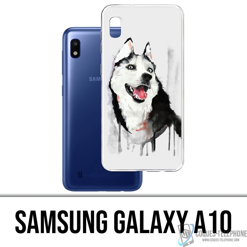 Coque Samsung Galaxy A10 - Chien Husky Splash