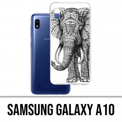 Samsung Galaxy A10 Funda - Elefante Azteca Blanco y Negro