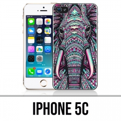 Funda iPhone 5C - Elefante azteca colorido