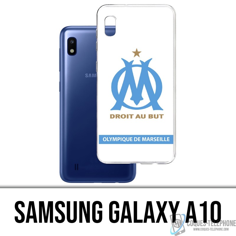Coque Samsung Galaxy A10 - Logo Om Marseille Blanc