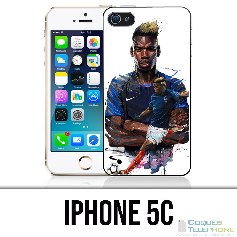 Funda iPhone 5C - Fútbol Francia Pogba Drawing