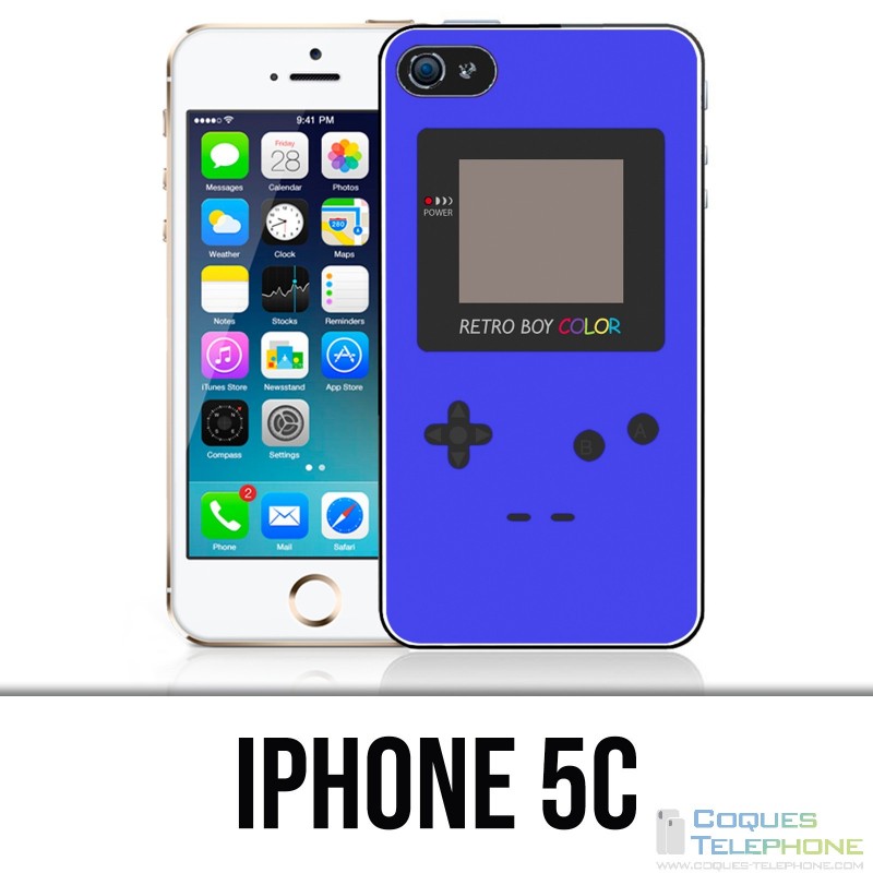 Coque iPhone 5C - Game Boy Color Bleu