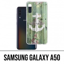 Funda Samsung Galaxy A50 - Ancla marina de madera