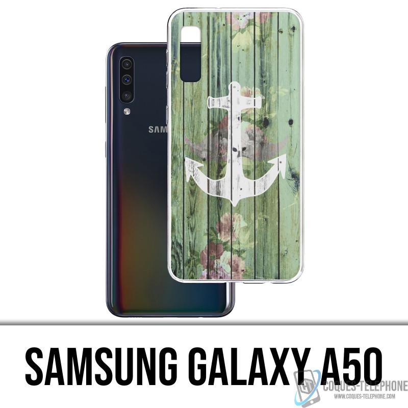 Samsung Galaxy A50 Custodia - Ancoraggio marino in legno