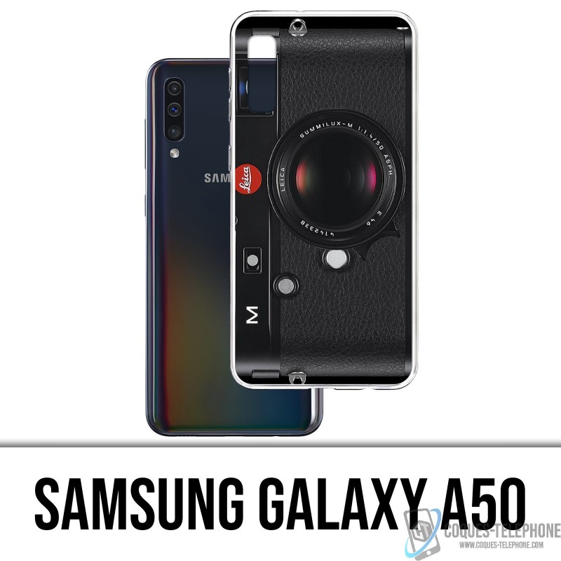 Coque Samsung Galaxy A50 - Appareil Photo Vintage Noir