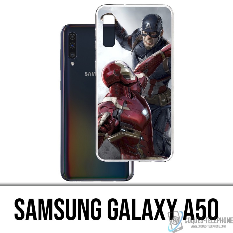 Funda A50 de la Samsung Galaxy - Capitán América contra los Vengadores del Hombre de Hierro