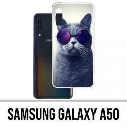 Coque Samsung Galaxy A50 - Chat Lunettes Galaxie