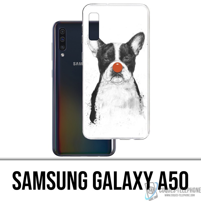 Coque Samsung Galaxy A50 - Chien Bouledogue Clown