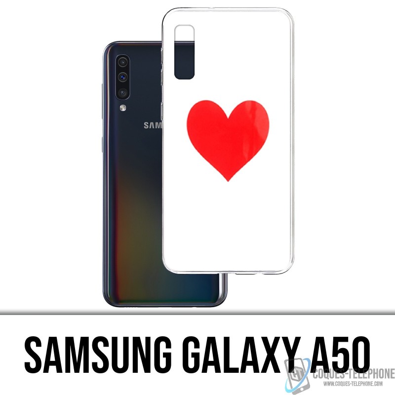 Coque Samsung Galaxy A50 - Coeur Rouge