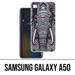 Coque Samsung Galaxy A50 - Éléphant Aztèque Coloré