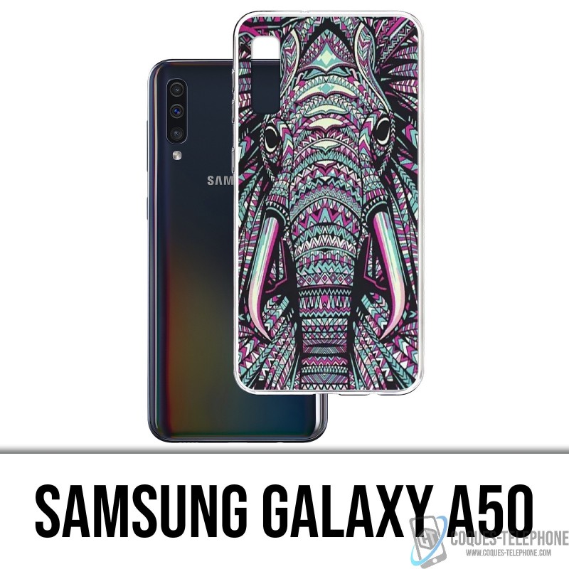 Samsung Galaxy A50 Case - Bunter Azteken-Elefant