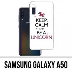 Coque Samsung Galaxy A50 - Keep Calm Unicorn Licorne