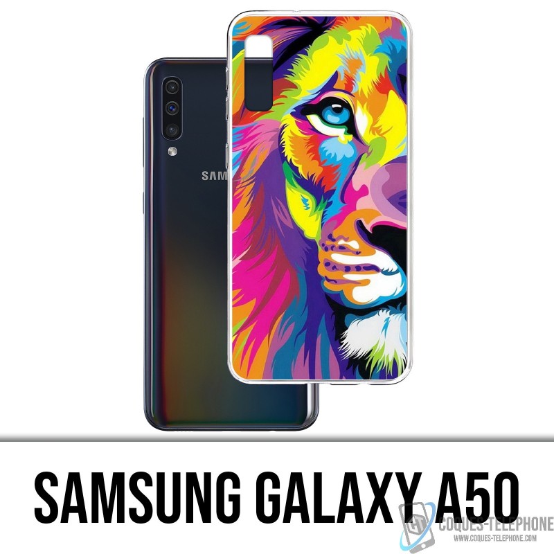 Coque Samsung Galaxy A50 - Lion Multicolore