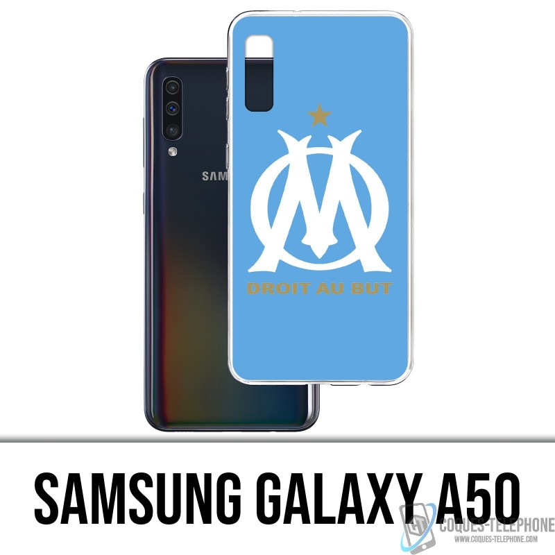 Samsung Galaxy A50 Custodia - Om Marsiglia Logo Blu