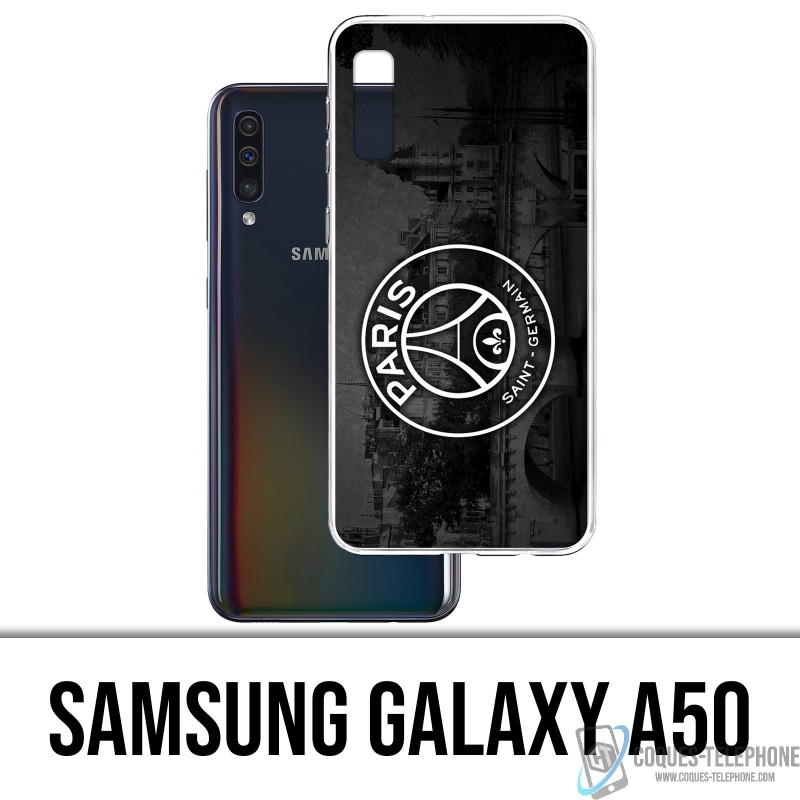 Coque Samsung Galaxy A50 - Logo Psg Fond Black