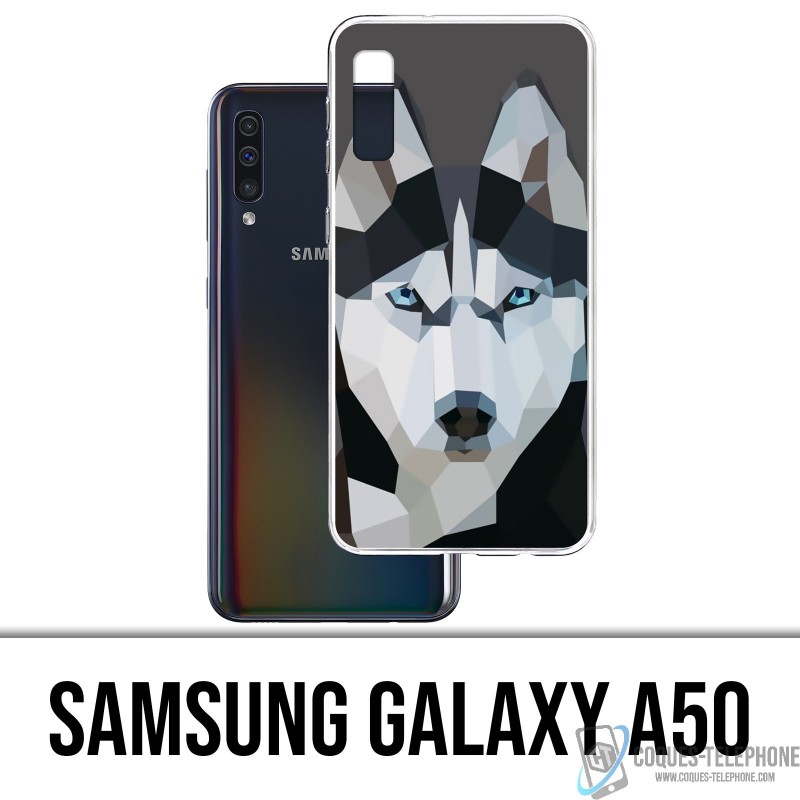 Coque Samsung Galaxy A50 - Loup Husky Origami