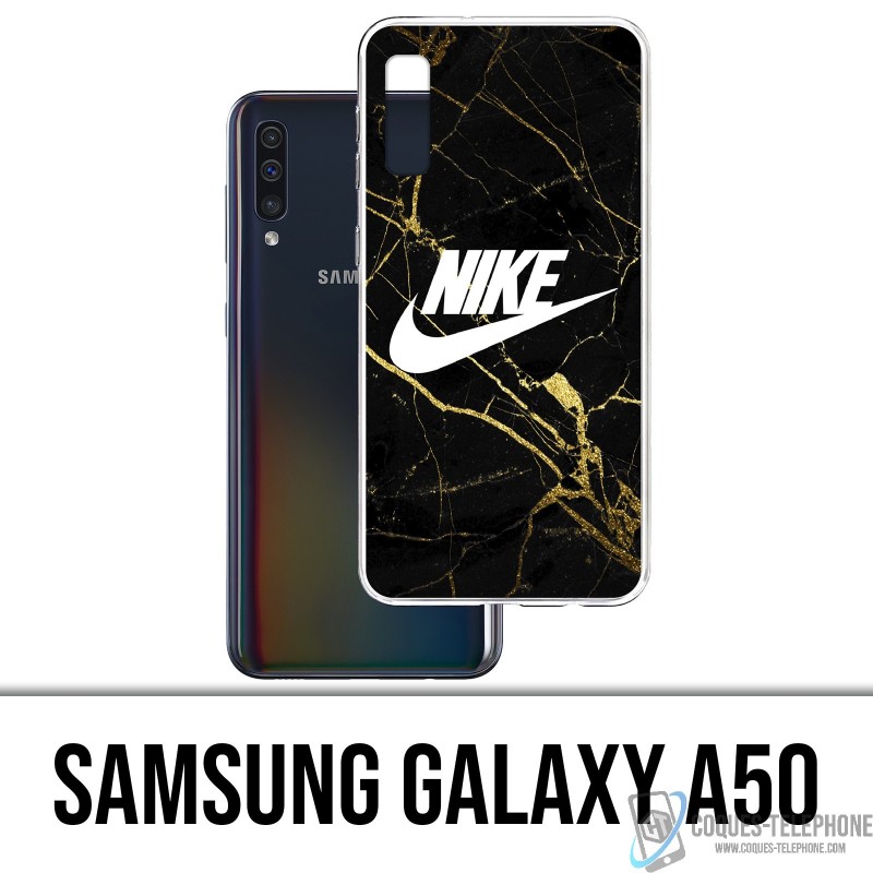 Samsung Galaxy A50 Custodia - Logo in marmo dorato Nike