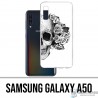 Samsung Galaxy A50 Custodia - Testa di Teschio Rosa Rosa Nero Bianco