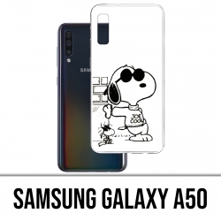 Coque Samsung Galaxy A50 - Snoopy Noir Blanc
