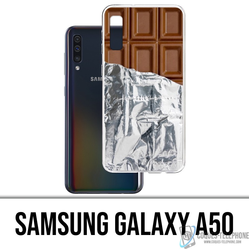 Coque Samsung Galaxy A50 - Tablette Chocolat Alu