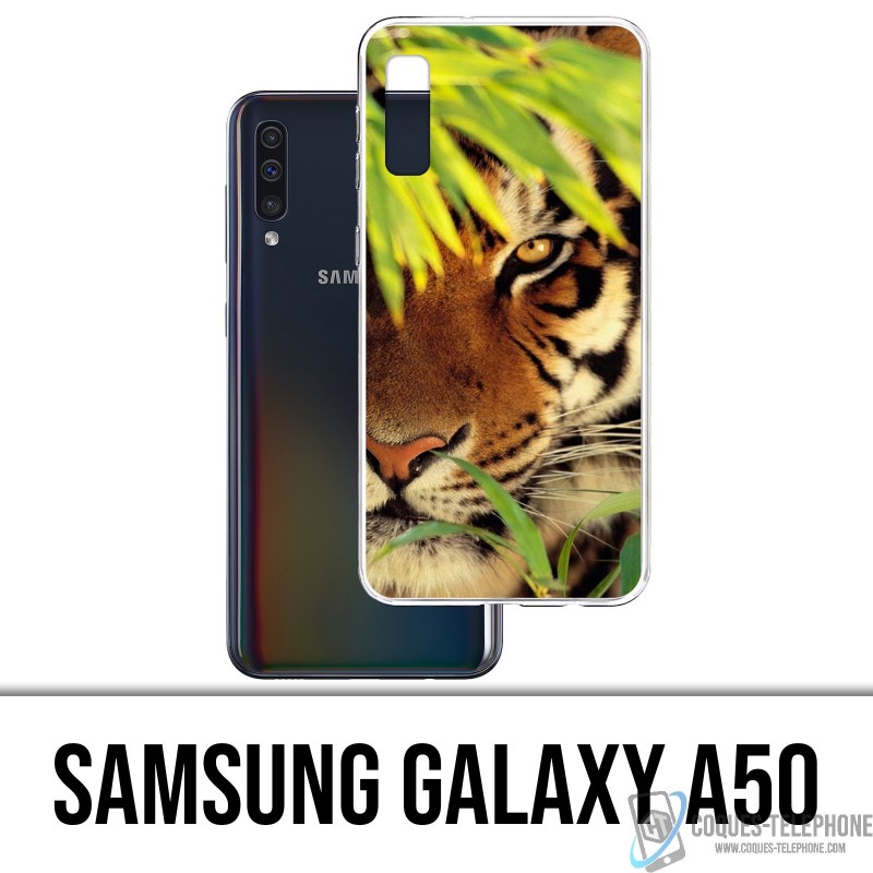 Coque Samsung Galaxy A50 - Tigre Feuilles