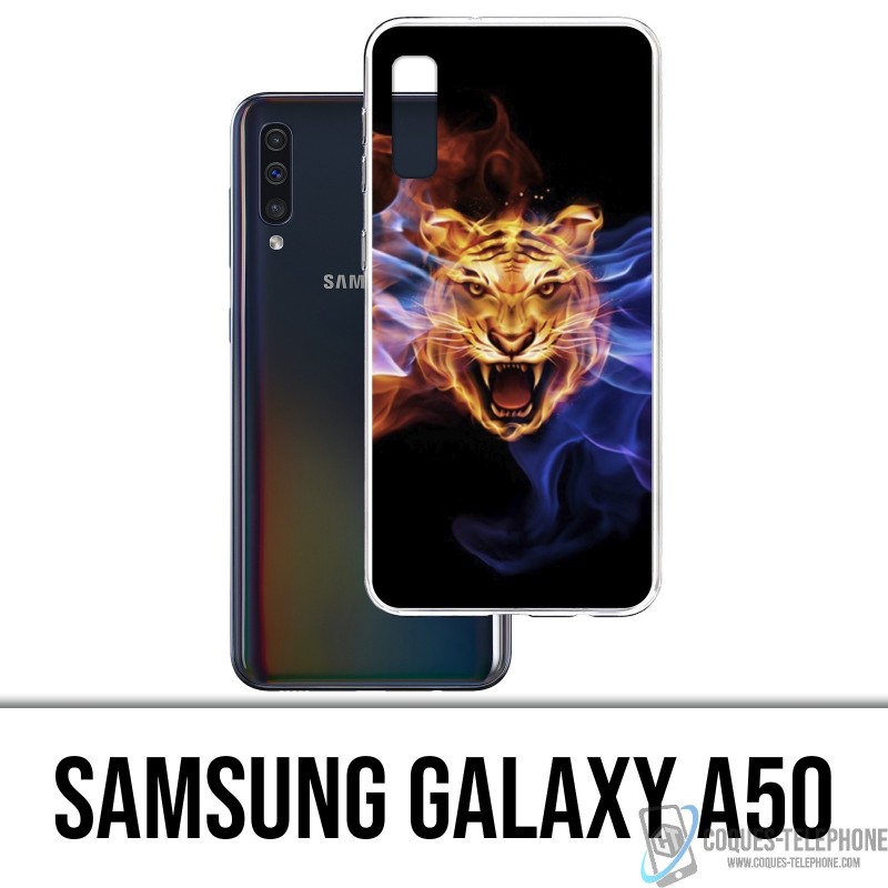 Coque Samsung Galaxy A50 - Tigre Flammes