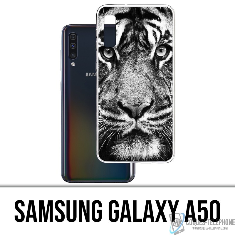Samsung Galaxy A50 Custodia - Tigre in bianco e nero