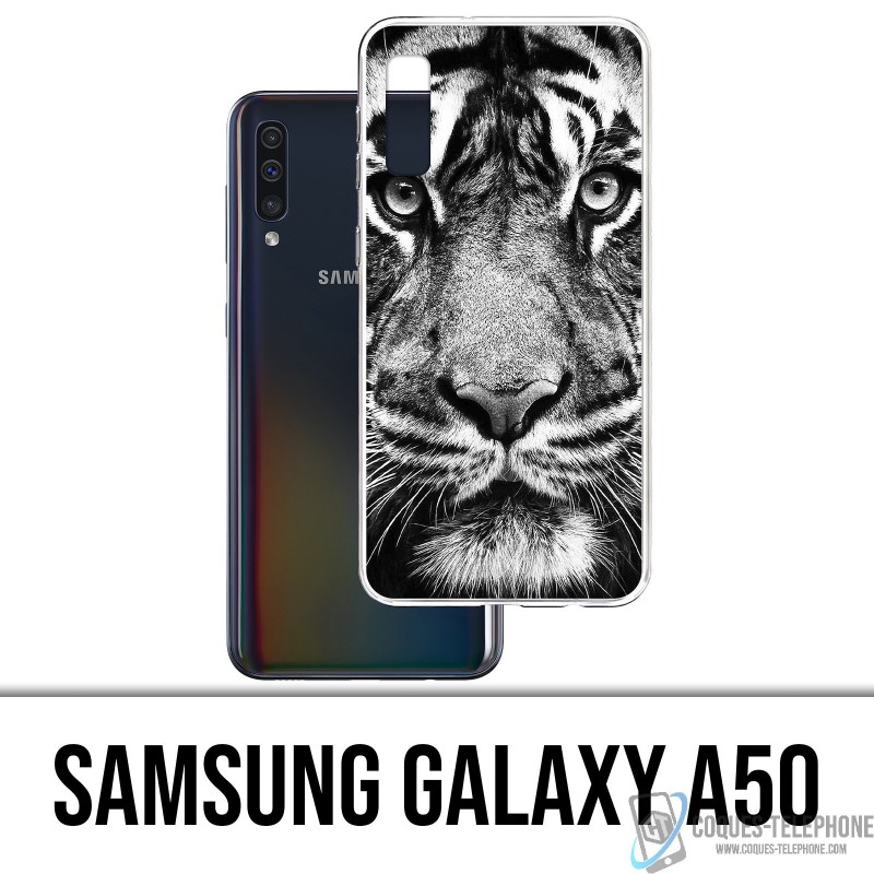 Samsung Galaxy A50 Funda - Black & White Tiger