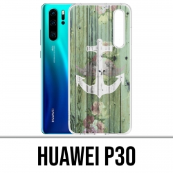 Funda Huawei P30 - Ancla marina de madera