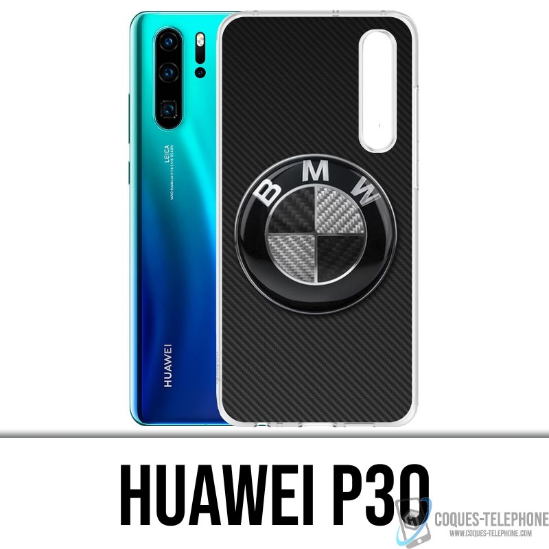 Funda Huawei P30 - Logotipo de carbono Bmw