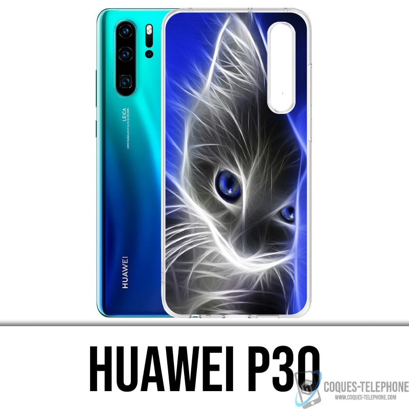 Huawei P30 Custodia - Cat Blue Eyes