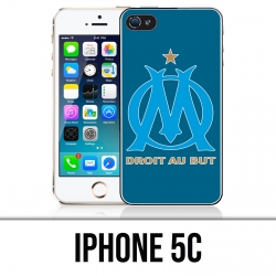 Coque iPhone 5C - Logo Om Marseille Big Fond Bleu