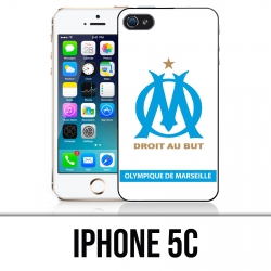 Coque iPhone 5C - Logo Om Marseille Blanc