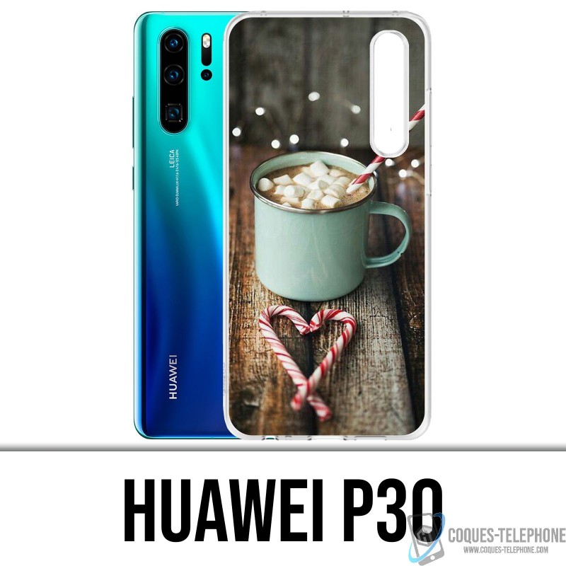 Coque Huawei P30 - Chocolat Chaud Marshmallow