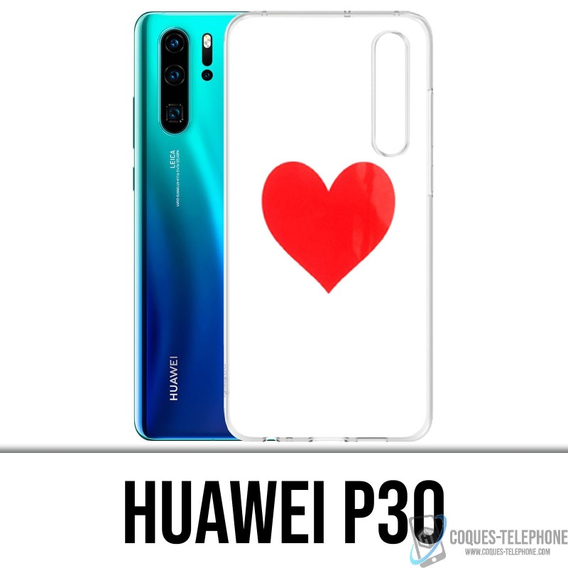 Coque Huawei P30 - Coeur Rouge