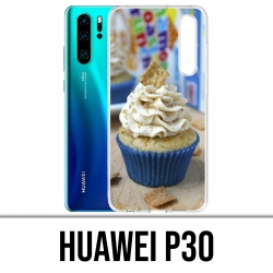 Huawei P30 Custodia - Cupcake blu